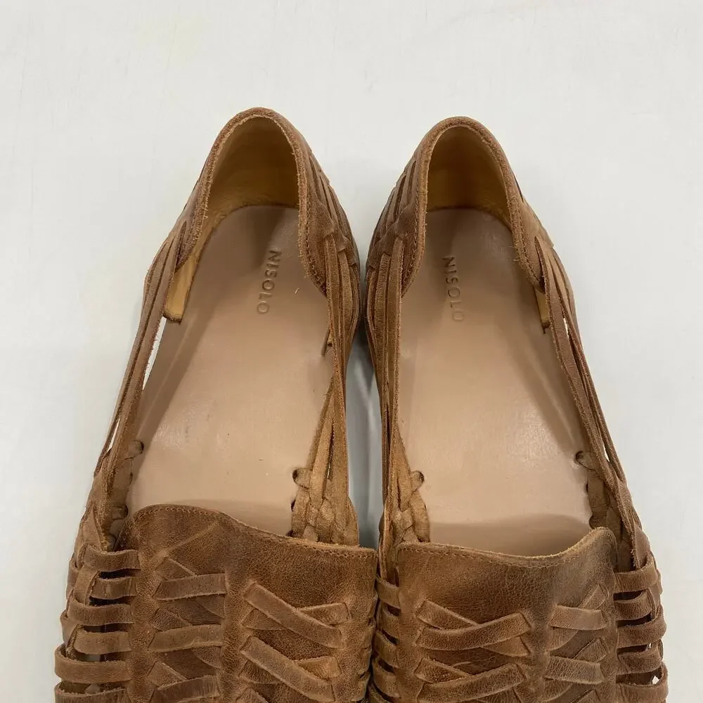 Nisolo Huarache Slip On Men’s 13 Tobacco Leather Sandal Shoes